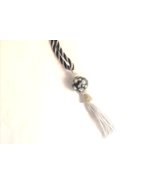 Black &amp; Gray Kumihimo Necklace with tassel - $25.00