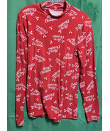 Time &amp; Tru Women&#39;s Red Holiday Merry Christmas Long Sleeve T-Shirt Size L - £8.01 GBP