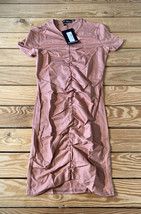 pretty little thing NWT women’s ruched front t shirt dress size 4 Pink A11 - £12.01 GBP