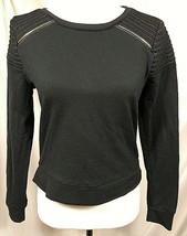 NICKI MINAJ Black Shirt Sz Small Zipper Punk Top Long Sleeve Rock Vented Quilted - £14.99 GBP