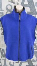 Timberland Weathergear Fleece Vest Zip Up Women Large Blue Side Pockets Made USA - £30.77 GBP