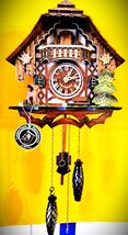 Engstler Quartz Swiss Chalet Cuckoo Clock Intact Conditions! - $246.51