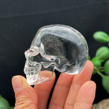 Clear Crystal Skull Quartz Crystal Carved Skull Spiritual Healing D091507 - £94.71 GBP