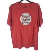 Life Is Good Cool Tee XL Mens Baseball Graphic Short Sleeve Red Crew Nec... - $21.10