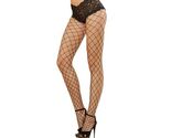 DIAMOND NET PANTYHOUSE WITH ATTACHED LACE BOY SHORT - $12.99