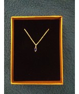 Sapphire Necklace 14K Gold Vermeil Plated .925 Sterling Silver Chain 22&quot; - $23.74