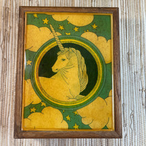 Vintage Kimberly Enterprises Unicorn Graphic Art Tile Wooden Trinket Box - $49.00