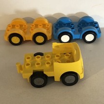 Lego Duplo Vehicle Base Piece Lot Of 3 Toy Yellow And Blue - £5.51 GBP