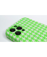 Fall Winter 21 Fashionable Patterned Cloth iPhone 12 (s) Case (Green/White) - $17.65 CAD