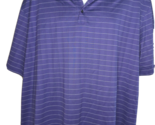 Nike Tiger Woods purple white stripes golf polo shirt 2XL Fit Dry cotton... - £10.61 GBP