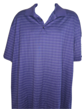 Nike Tiger Woods purple white stripes golf polo shirt 2XL Fit Dry cotton blend - £10.57 GBP