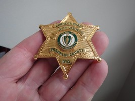 franklin county Massachusetts corrections police badge Massachusetts bx 22 - $225.00