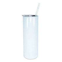 30oz Blank White Stainless Steel Straight Sublimation Tumbler kit W/Straw - $8.79+