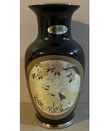 The Art of Chokin Japanese Vase W/ Metal Engravings &amp; 24K Gold Edging - €13,26 EUR