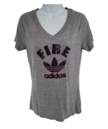 Adidas Chicago Fire Soccer T-shirt Women&#39;s Size L Gray - £19.31 GBP