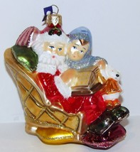 Adorable Poland Blown Glass Santa With Child Christmas Ornament ~Neiman Marcus~ - £29.93 GBP