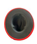 Black Bottom RedTop Fedora Wide Brim Panama Cowboy Hat UNISEX - £32.83 GBP