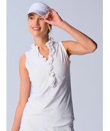 NWT Ladies G LIFESTYLE WHITE Double Ruffle Sleeveless Golf Shirt S L XL - €51,45 EUR