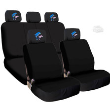 For VW New Black Cloth Dolphin Logo Front and Rear Car Seat Covers - $32.71