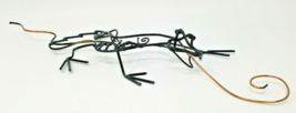 Wire Lizard with Tongue Figurine Vintage Large Handmade Black and Copper Colored - £14.92 GBP