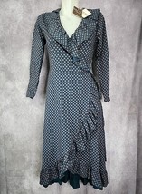 Matilda Jane Wrap Dress Womens Size Small Teal Blue Drawstring Ruffle NEW - $13.19