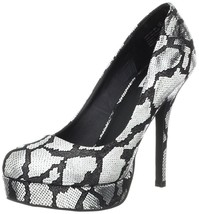 Not Rated First Prize Animal Print Pump Heels Shoes Silver or Bronze NRW... - $22.69