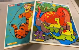 Lot Of 2 Vintage 1995 Playskool Puzzles 186-14 5 Piece &amp; 674-03 9 Piece ... - $15.83