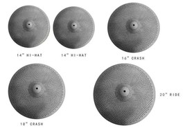 Musoo Low Volume Mute Cymbals Set of 5pcs Pack for Practice - £135.38 GBP