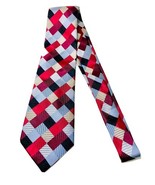 Geoffrey Beene Mens Tile Diamond Pattern Multi Color Handmade 100% Silk ... - €12,98 EUR