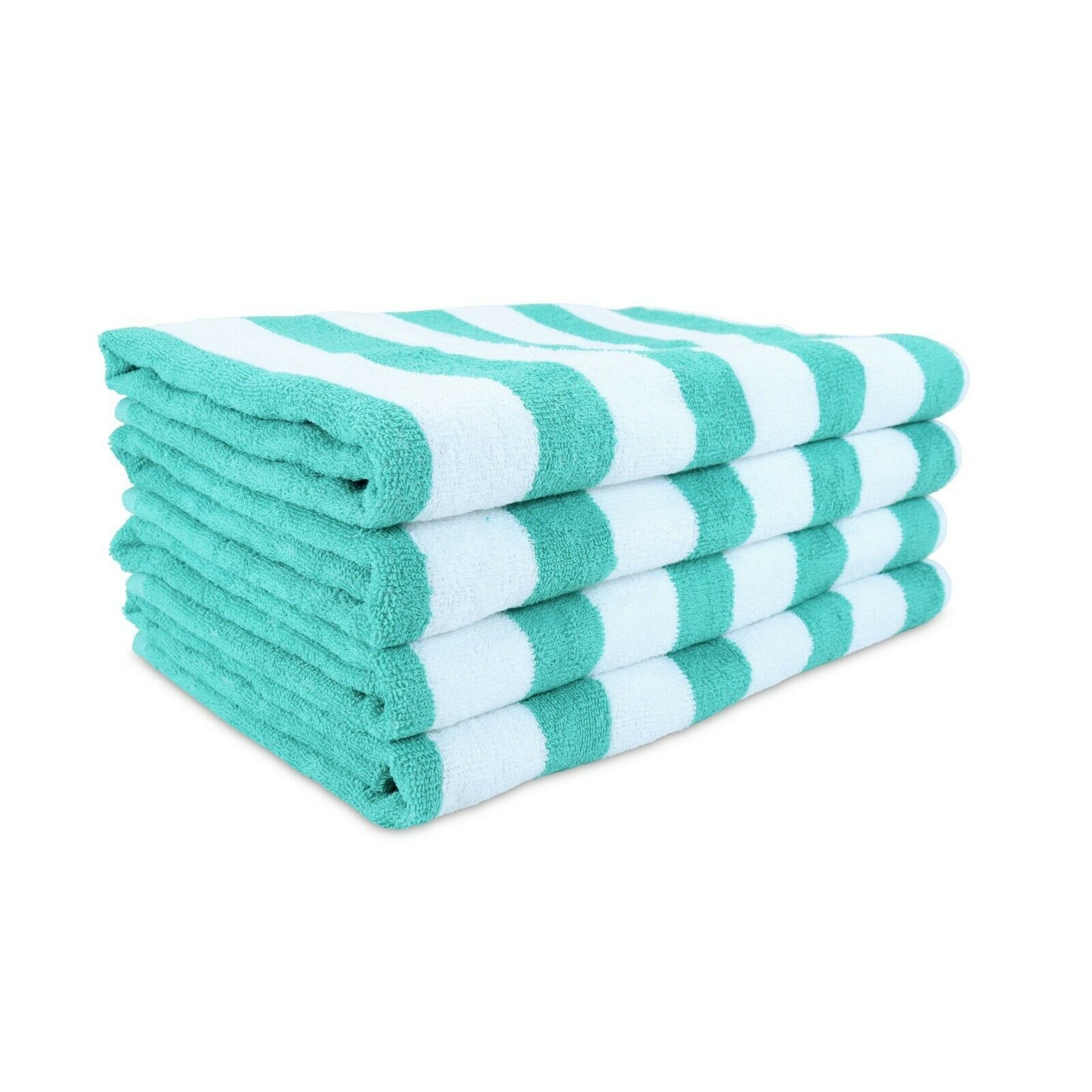 Cali Cabana Stripe Beach Towel-Color Green-Pkg of 12