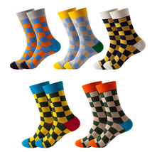 Anysox 5 Pairs One Size 5-11 Mixed Color Socks Cotton Fashion Random Mosaic - £23.97 GBP