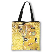 Oil Printing Gustav Klimt By Kiss Handbag Women Mother And Twins Pattern Shoulde - £14.85 GBP