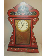 QUARTZ WALL MANTLE CLOCK WOOD FRAME HEARTS, FLOWERS, BIRDS PENDULUM - $131.47 CAD