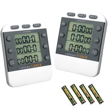 2 Pieces Digital Dual Kitchen Timer 3 Channels Count Up/Down Timer Cooki... - $38.99