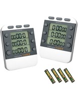 2 Pieces Digital Dual Kitchen Timer 3 Channels Count Up/Down Timer Cooki... - £31.12 GBP