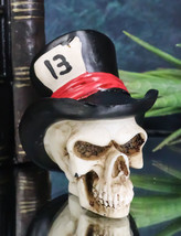 Grinning Tarot Skull With Top Hat Card Number 13 Symbol Of Change Small Figurine - £8.78 GBP