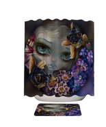 Girl and Fish Black Moor Porthole Shower Curtain - $23.90+