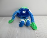 Blue round furry monster plush green baseball hat shoes Dance Dude tag - $4.94
