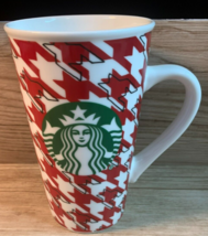 Starbucks 16 Oz Large Coffee Ceramic Mug: Red and White Design - £9.48 GBP