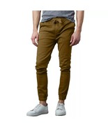 Galaxy By Harvic Men&#39;s Slim Fit Basic Stretch Twill Joggers in Brown-Medium - $30.17 CAD
