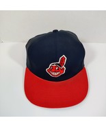 Vintage Cleveland Indians Snapback Hat Chief Wahoo Green Under Brim Korea 80s 90 - $632.55 MXN