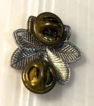 VINTAGE OAK LEAF ARMY LEUTENANT HAT /LAPEL PINS GOLD COLOR - £5.45 GBP