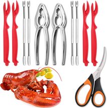11 Pcs Crab Leg Crackers And Tools Lobster Crackers, Picks Set Shellfish Seafood - £13.36 GBP
