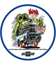 Rat Fink NOVA  14&quot; Round Laser Cut Metal Sign - $919.60 MXN