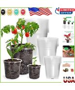 30 Piece Reinforced Plastic Plant Pots Set - Transparent with Optimal Dr... - $701.41 MXN