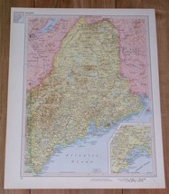 1951 Original Vintage Map Of Maine Portland / Verso Louisiana New Orl EAN S - £15.08 GBP