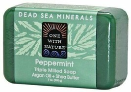 One With Nature Dead Sea Mineral Products Soap Peppermint 7 oz - £7.52 GBP