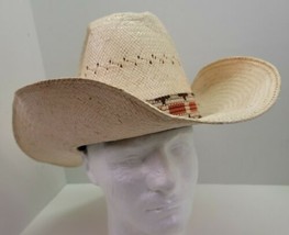 Vintage Pardners Rollie Straw Woven Bullhide Cowboy Country Western Hat ... - £22.86 GBP