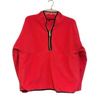 Nautica Womens Coral Pink Quarter Zip Crewneck Fleece Top Outdoor Pullov... - $21.66