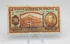Bolivia Banknote 20 Bolivianos 1928 P-131 AU Crispy - £19.46 GBP
